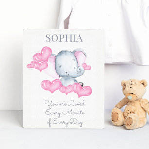 Je bent dol op Cute Baby Girl Elephant Persoonlijk Canvas Afdruk
