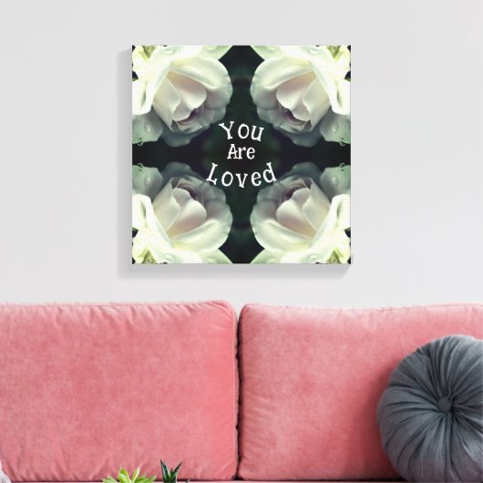 Je bent dol op White Rose Abstract Inspirerend Canvas Afdruk (Insitu (Woonkamer))