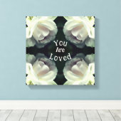 Je bent dol op White Rose Abstract Inspirerend Canvas Afdruk (Insitu (Houten vloer))