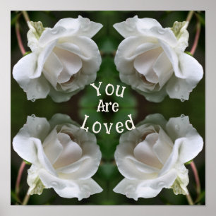 Je bent dol op White Rose Abstract Inspirerend Poster