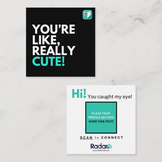 Je bent echt Schattige 2.0 Vierkante Visitekaartje (Voorkant / Achterkant)