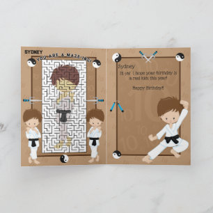 Je bent een A-Maze-ing Boys Karate Gefeliciteerd Kaart