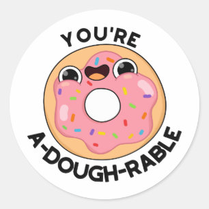 Je bent een behoorlijk rustige Funny Donut Pun. Ronde Sticker
