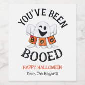Je bent een Booed Cute Halloween Ghost Wijn Etiket (Enkel label)