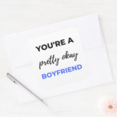 Je bent een  boyvriendin Black Vierkante Sticker (Envelop)