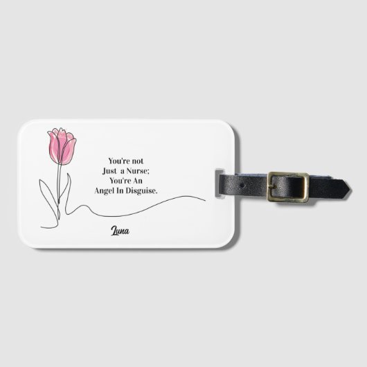 "Je bent een engel in vermomming" gepersonaliseerd Bagagelabel (Voorkant (horizontaal))