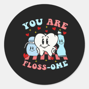 Je bent een floss-ome Schattige gebit Ronde Sticker