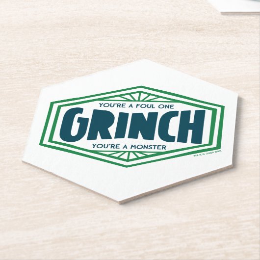 Je bent een Foute One Grinch Kartonnen Onderzetters (Schuin)
