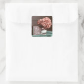Je bent een geliefde roze bloemen liefde vierkante sticker (Tas)
