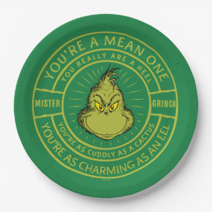 Je bent een Gemeen Heerschap Grinch Badge Papieren Bordje