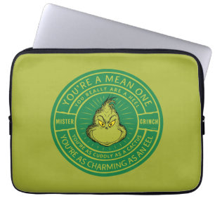 Je bent een Gemene Eén meneer Grinch Badge Laptop Sleeve