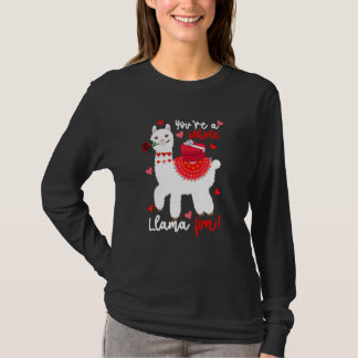 Je bent een hele lama leuk valentijn lama bloemen  t-shirt