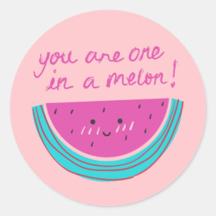 Je bent één in meloen ronde sticker