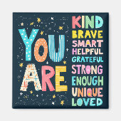 Je bent een Inspirerend positieve typografie Magneet (Voorkant)