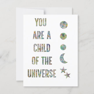 Je bent een kind van het universum briefkaart