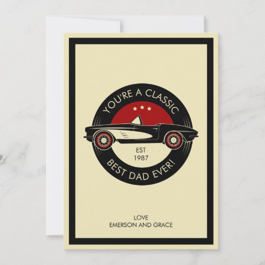 Je bent een klassieke beste pap-Vaderdag kaart (Voorkant)