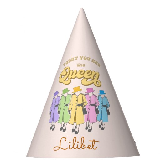 Je bent een koningin van Birthday Jubilee Sticker Feesthoedjes (Voorkant)