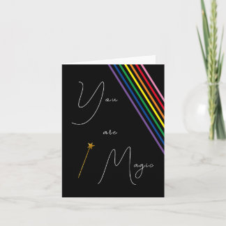 Je bent een magische regenboogkaart notitiekaartje