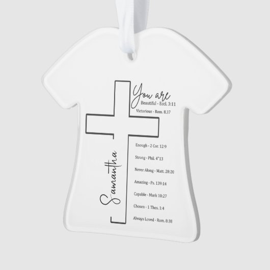 Je bent een mooi kruis gepersonaliseerd ornament (voorkant)