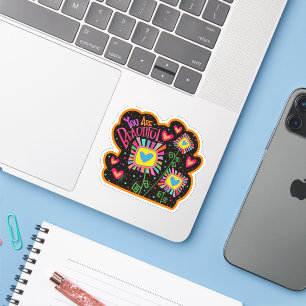 Je bent een mooie grillige bloem inspiratie sticker