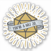 Je bent een Nat 20 d20 Dungeons and Dragons Sticker (Voorkant)
