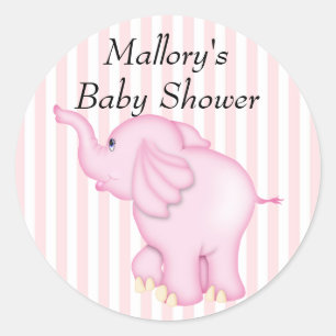 Je bent een Olifant Roze Baby shower Ronde Sticker