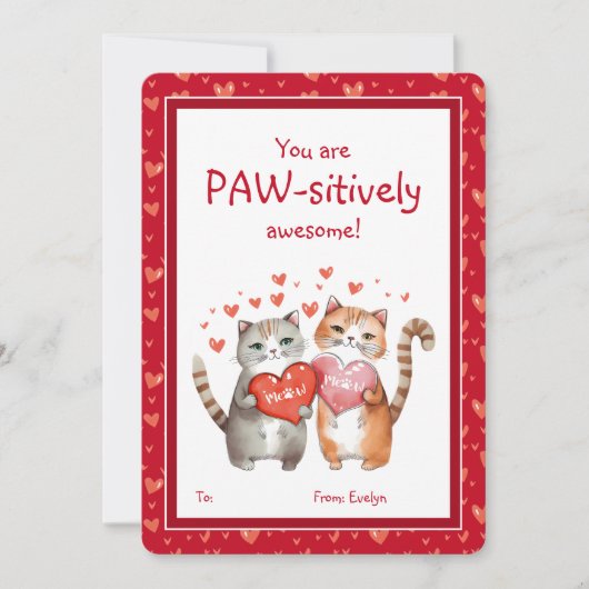 Je bent een Pawsitively Awesome Valentijnskaart vo Feestdagenkaart (Voorkant)