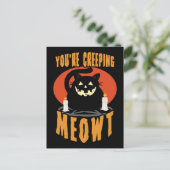 Je bent een sluipende Meowt. | Halloween Black Cat Briefkaart (Staand voorkant)