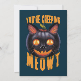 Je bent een sluipende Meowt.   Halloween Black Cat Kaart