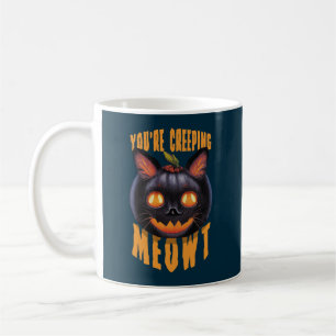 Je bent een sluipende Meowt.   Halloween Black Cat Koffiemok