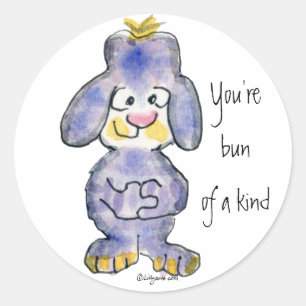Je bent een soort van Cartoon konijnenSticker Ronde Sticker