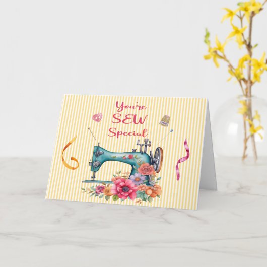 Je bent een speciaal naaikaartje kaart (Gele Bloem)