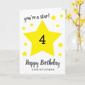Je bent een Star 4th Birthday Kaart (Gele Bloem)