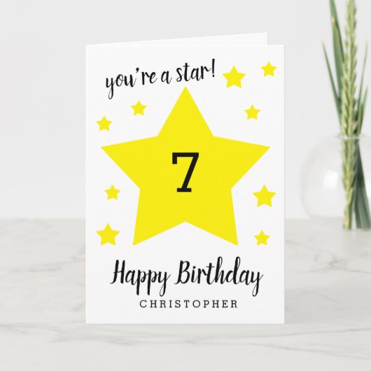 Je bent een Star 7th Birthday Card Kaart (Voorkant)