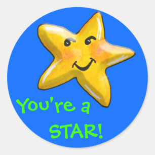 Je bent een Star Achievement Award Ronde Sticker