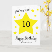 Je bent een ster 10th Birthday Kaart (Gele Bloem)