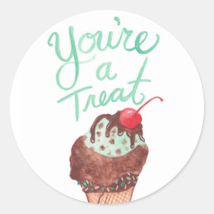 Je bent een Treat Ice Cream Ronde Sticker