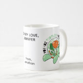 Je bent een Turtley Geweldige Bloemsappige Schildp Koffiemok (Voorkant rechts)