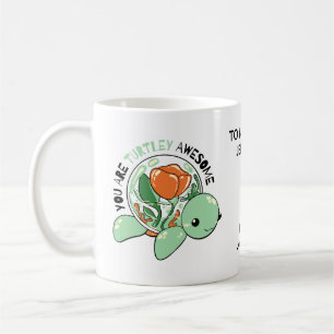 Je bent een Turtley Geweldige Bloemsappige Schildp Koffiemok