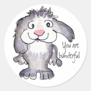 Je bent een underful-Cartoon konijnenSticker Ronde Sticker