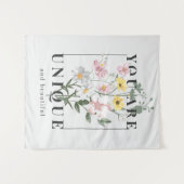 Je bent een unieke Floral Slogan Wandkleed (Voorkant (horizontaal))