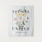 Je bent een unieke Floral Slogan Wandkleed (Voorkant)