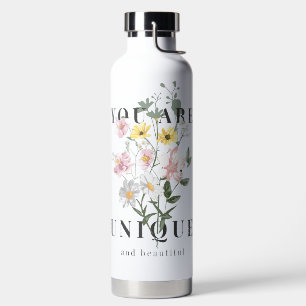 Je bent een unieke Floral Slogan Waterfles
