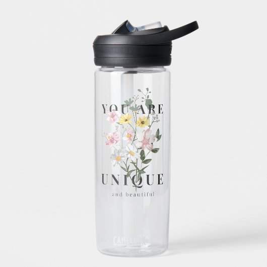 Je bent een unieke Floral Slogan Waterfles (Links)