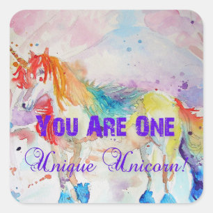 Je bent een unieke Unicorn! Rainbow Sticker Girls