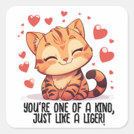 Je bent een van een soort...Liger Valentijnsdag Vierkante Sticker