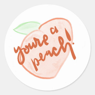 Je bent een zomerse sticker perzik