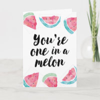 Je bent er een in een meloen.