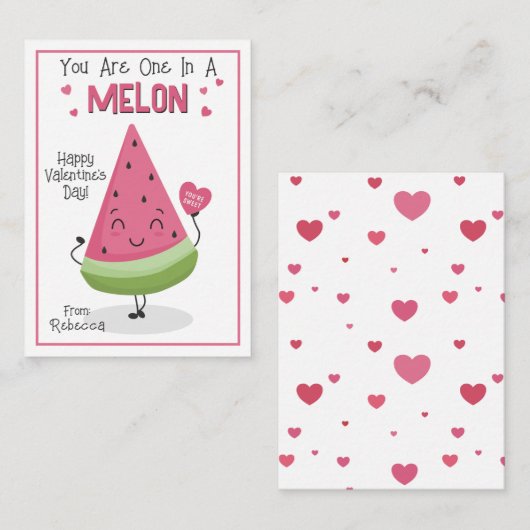 Je bent er een in een Melon Valentijns klaslokaal Notitiekaartje (Voorkant / Achterkant)