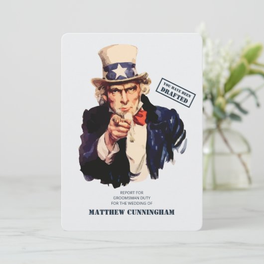 Je bent er klaar voor. Groomsman Duty Kaart (Staand voorkant)